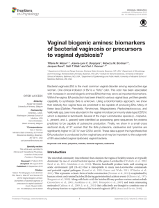 Vaginal biogenic amines: biomarkers of bacterial vaginosis or precursors to vaginal dysbiosis?