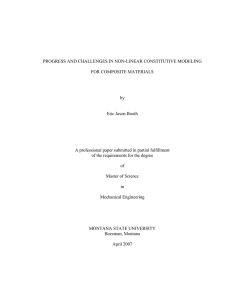 PROGRESS AND CHALLENGES IN NON-LINEAR CONSTITUTIVE MODELING FOR COMPOSITE MATERIALS by