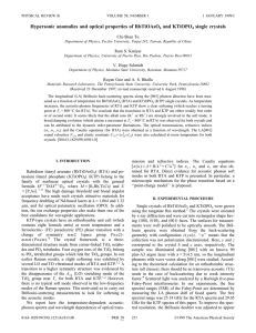 Hypersonic anomalies and optical properties of RbTiOAsO and KTiOPO single crystals Chi-Shun Tu