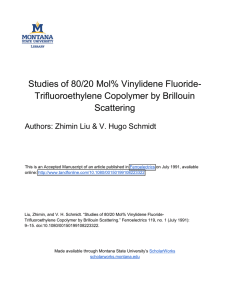 Studies of 80/20 Mol% Vinylidene Fluoride- Trifluoroethylene Copolymer by Brillouin Scattering