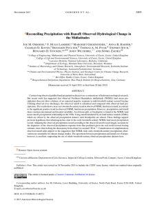 Reconciling Precipitation with Runoff: Observed Hydrological Change in the Midlatitudes J M. O