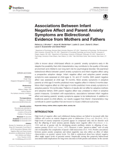 Associations Between Infant Negative Affect and Parent Anxiety Symptoms are Bidirectional: