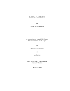 RADICAL PRAGMATISM by Joseph Michael Broders A thesis submitted in partial fulfillment