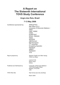 A Report on The Sixteenth International TOVS Study Conference Angra dos Reis, Brazil