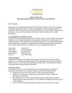FIRST CIRCULAR THE 18th INTERNATIONAL TOVS STUDY CONFERENCE Dear Colleague: