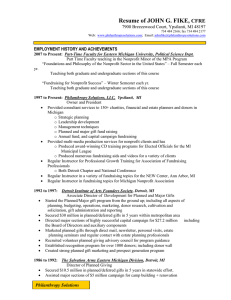 Resume of JOHN G. FIKE, CFRE  EMPLOYMENT HISTORY AND ACHIEVEMENTS