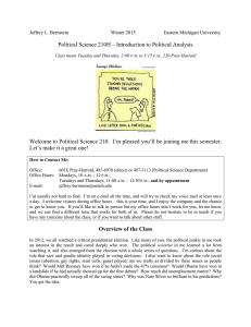 Political Science 210H – Introduction to Political Analysis