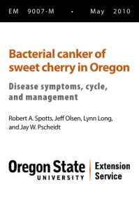 Bacterial canker of sweet cherry in Oregon Disease symptoms, cycle, and management