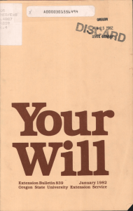 Will Your January 1982 Oregon State University Extension Service