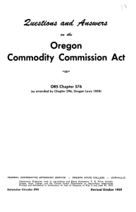 Oregon Commodity Commission Act ORS Chapter 576 &#34;-ae
