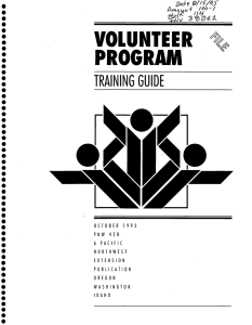 VOIUNTEER PROGRAM TRAINING GUIDE v