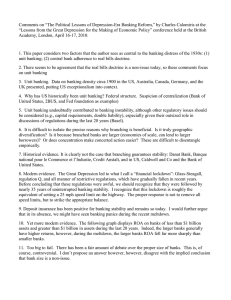 Comments on “The Political Lessons of Depression-Era Banking Reform,” by... “Lessons from the Great Depression for the Making of Economic...