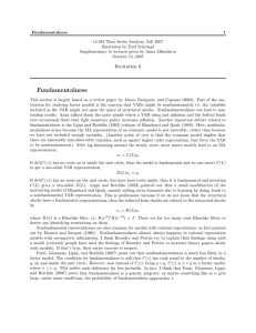 Fundamentalness 1 Time Series Analysis, Fall 2007