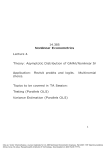 14.385 Nonlinear Econometrics Lecture 4. Theory: Asymptotic Distribution of GMM/Nonlinear IV