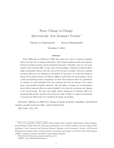 Fuzzy Change in Change Secondary Job Market Paper ∗ Clément de Chaisemartin