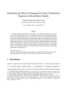 Identifying the Effect of Changing the Policy Threshold in