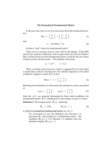 The Normalized Fundamental Matrix ( ) = =