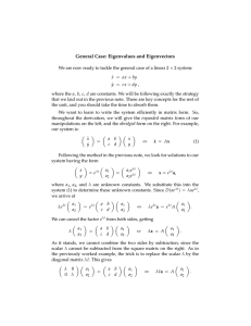 General Case: Eigenvalues and Eigenvectors × . =