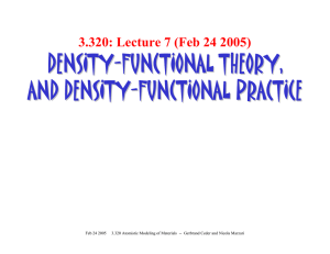 DENSITY - FUNCTIONAL THEORY, AND DENSITY