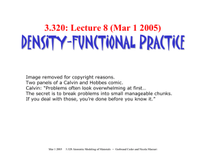 DENSITY - FUNCTIONAL PRACTICE 3.320: Lecture 8 (Mar 1 2005)