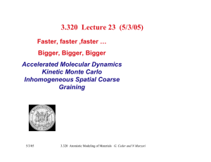 3.320  Lecture 23  (5/3/05) Faster, faster ,faster …