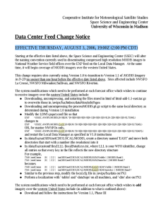 Data Center Feed Change Notice Cooperative Institute for Meteorological Satellite Studies