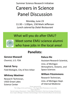 Careers in Science Panel Discussion Panelists: What will you do after EMU?