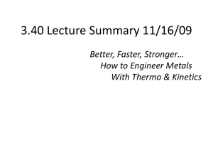 3.40 Lecture Summary 11/16/09 Better, Faster, Stronger… How to Engineer Metals