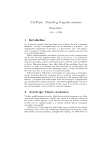 3.45 Paper, Tunneling Magnetoresistance 1 Introduction Brian Neltner