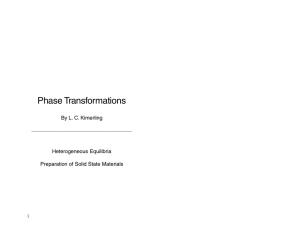 By L. C. Kimerling Heterogeneous Equilibria Preparation of Solid State Materials