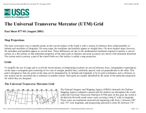 The Universal Transverse Mercator (UTM) Grid Fact Sheet 077-01 (August 2001)