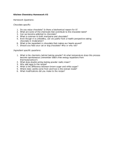 Kitchen Chemistry Homework #2 Homework Questions: