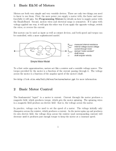 1  Basic  E&amp;M  of  Motors