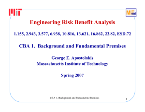 Engineering Risk Benefit Analysis CBA 1.  Background and Fundamental Premises