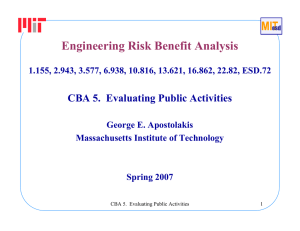 Engineering Risk Benefit Analysis CBA 5.  Evaluating Public Activities