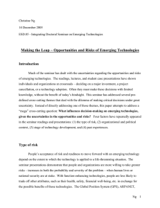 Making the Leap – Opportunities and Risks of Emerging Technologies Introduction
