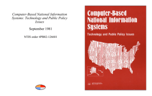 Computer-Based National Information Systems: Technology and Public Policy Issues September 1981