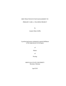 BEST PRACTICES IN PAIN MANAGEMENT IN PRIMARY CARE: A TEACHING PROJECT by