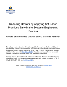 Reducing Rework by Applying Set-Based Practices Early in the Systems Engineering Process