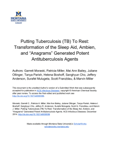 Putting Tuberculosis (TB) To Rest: Transformation of the Sleep Aid, Ambien,