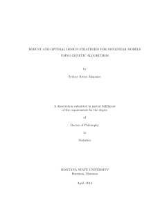 ROBUST AND OPTIMAL DESIGN STRATEGIES FOR NONLINEAR MODELS USING GENETIC ALGORITHMS by