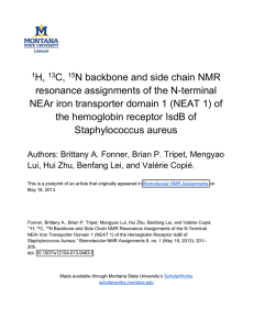 H, C, N backbone and side chain NMR resonance assignments of the N-terminal