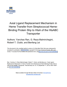 Axial Ligand Replacement Mechanism in Heme Transfer from Streptococcal Heme-