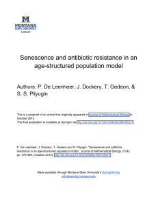 Senescence and antibiotic resistance in an age-structured population model S. S. Pilyugin