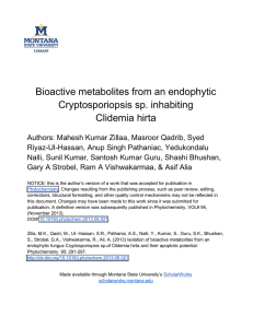 Bioactive metabolites from an endophytic Cryptosporiopsis sp. inhabiting Clidemia hirta