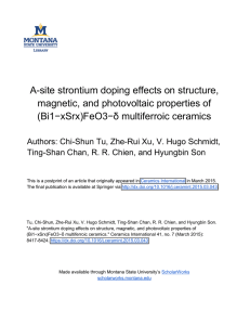 A-site strontium doping effects on structure, magnetic, and photovoltaic properties of