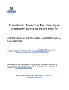 Ferroelectric Research at the University of Washington During the Period 1955-70