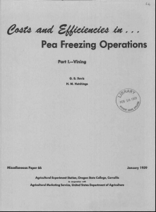 Pea Freezing Operations Part I.—Vining