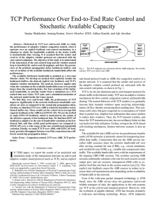 TCP Performance Over End-to-End Rate Control and Stochastic Available Capacity