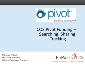 COS Pivot Funding – Searching, Sharing, Tracking Mark van ‘t Hooft